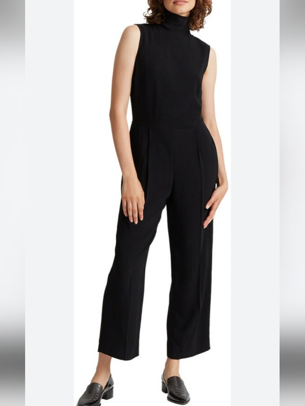 Club Monaco women’s  Sleeveless w/ Turtleneck Wide-Leg Jumpsuit in black size 2
